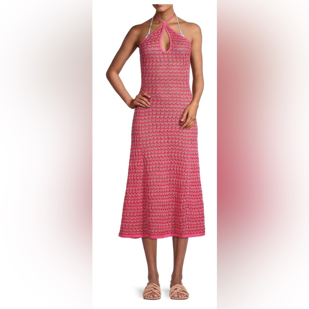 NWT Milly Cabana Nami Pointelle Halter Midi size L